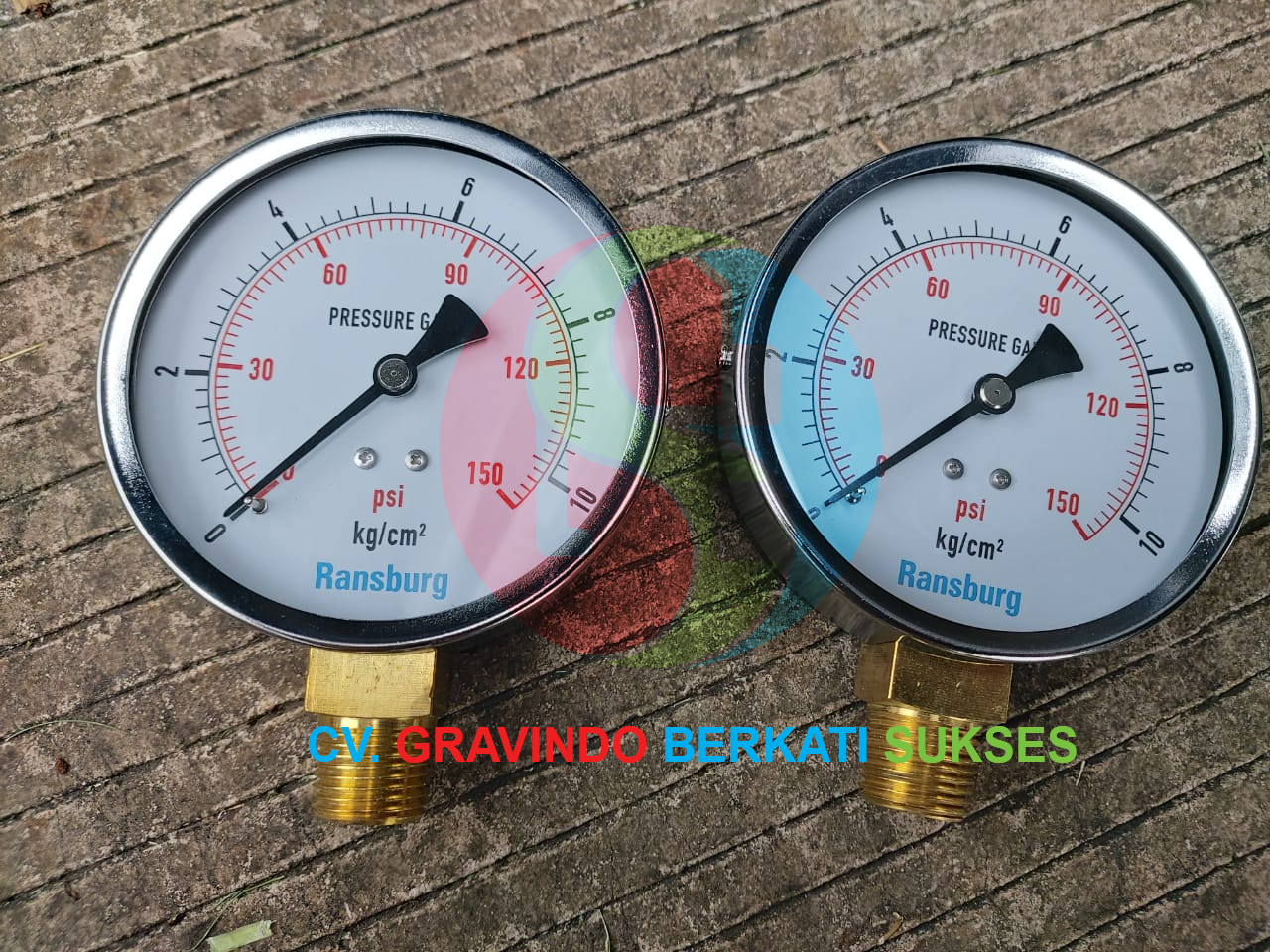 Pressure Gauge Ransburg 2 1/2 Inch X1/4 Brass Npt 60 Bar