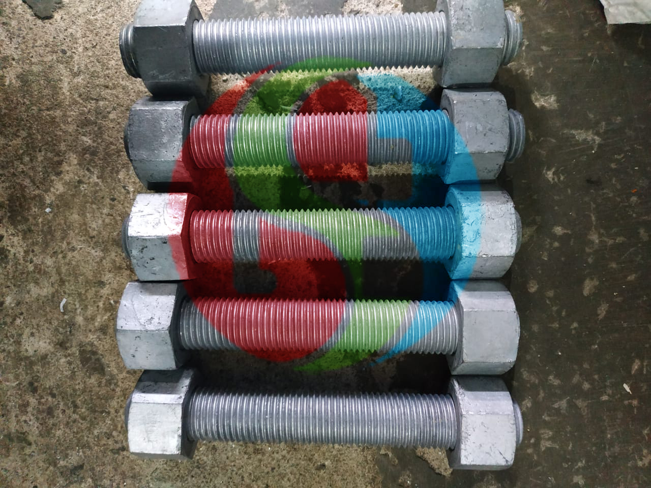 Stud Bolt And Nut Astm A320 Grade L7 A194 Gr 4 Hot Dip Galvanized