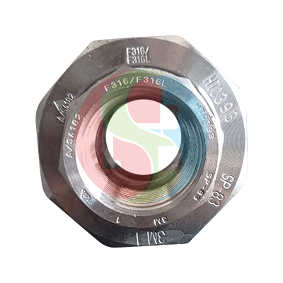 Union Threaded Screw Stainless Steel Class 3000